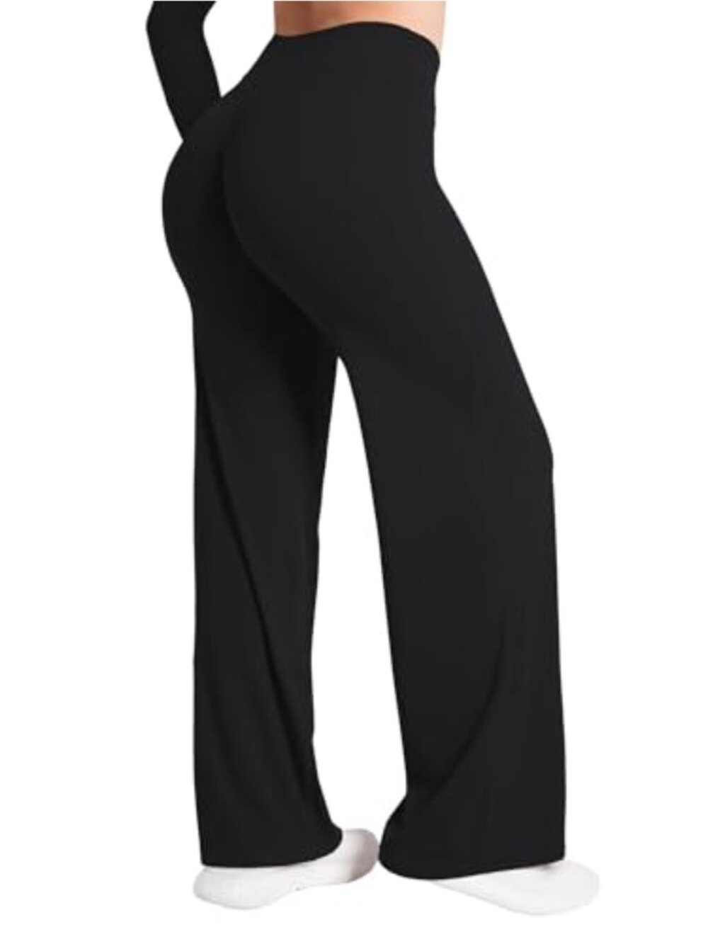 Wide Leg Yoga Pants High Waist Tummy Control Butt Lifting Straight Leg Gym